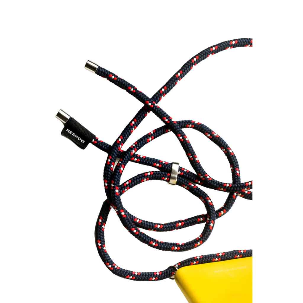 Yellow Case / Navy+Red Rope