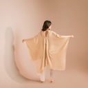 Mesh cotton poncho {Beige}