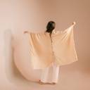 Mesh cotton poncho {Beige}