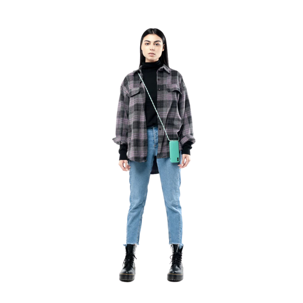 The Dusty Grey Madras Plaid Shirt with Chest Pockets