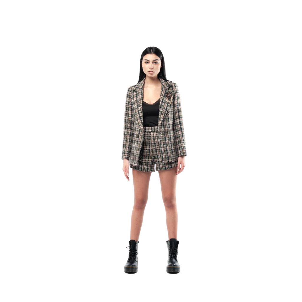 The Petite Stewart Tartan Checkered Suit with Shorts